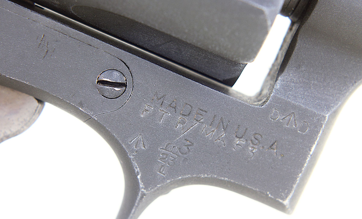 Stamps identify this revolver as a British Service Revolver fielded by Australia early in World War II.